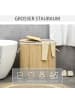 HOMCOM Wäschekorb-62,5L x 37B x 60,5H cm-Naturholz