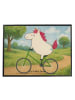 Mr. & Mrs. Panda Tischschoner Einhorn Radfahrer Design ohne Spruch in Weiß