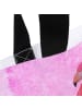 Mr. & Mrs. Panda Tote Bag Flamingo Classic mit Spruch in Aquarell Pink