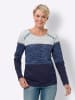 Sieh an! Langarmshirt in eisblau-marine-bedruckt