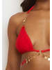 Moda Minx Bikini Top Valentina Coin Waist Wrap Triangle in rot