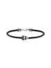 Thomas Sabo Thomas Sabo Armband Totenkopf silber 925 Sterlingsilber, geschwärzt, Leder in silber, schwarz