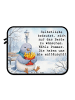 Mr. & Mrs. Panda Laptop Tasche Taube Winter Pommes Design mit Sp... in Weiß