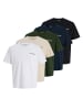 Jack and Jones 5er Pack Yuki Front Tee SS Crew Neck MP in Mehrfarbig