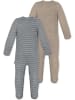 Normani Outdoor Sports 2x MERINO Babystrampler Levin in Grau/Beige