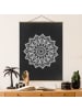 WALLART Stoffbild - Mandala Illustration Ornament weiß schwarz in Schwarz-Weiß