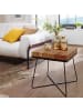 KADIMA DESIGN Beistelltisch | Akazie, 45x45x51cm, Metallgestell