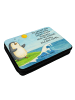Mr. & Mrs. Panda Etui Pinguin Surfer Design mit Spruch in Weiß