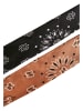 Urban Classics Urban Classics Unisex Satin Bandana 2-Pack in black+cognac