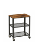 relaxdays Küchenwagen "Industrial" in Dunkelbraun/ Schwarz - (B)60 x (H)77,5 x (T)40 cm