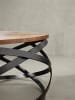 KADIMA DESIGN Couchtisch MANUR 60x30x60 cm Massivholz / Metall Sofatisch,