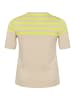 KAFFE curve Strickpullover KCmaji Regular fit in Sand Melange/Lime Half Stripe