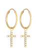 Elli Ohrringe 925 Sterling Silber Kreuz in Gold