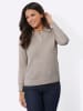 WITT WEIDEN Polopullover in taupe-ecru-meliert