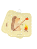 Mr. & Mrs. Panda Topflappen Igel Grillen ohne Spruch in Gelb Pastell