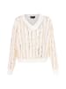 faina Damen Strickpullover Mit Pailletten in WOLLWEISS