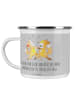 Mr. & Mrs. Panda Camping Emaille Tasse 14. Hochzeitstag Elfenbei... in Heather Grey