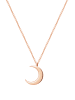 Hey Happiness Vergold. Kette Mond Anhänger Edelstahl in Rosegold - (L) 41-46 cm