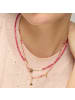 Luxenter Halskette aus 925er Sterlingsilber und rosa lackierte mit 18K Gelbgold-Finish