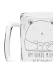 Mr. & Mrs. Panda Gravur Bierkrug Bär Gefühl mit Spruch in Transparent
