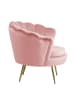 SalesFever Loungesessel im Muscheldesign Chromgestell in Goldoptik & Samtbezug in Rose