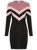 Tamaris Strickkleid in rosa bordeaux schwarz