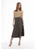 faina Damen Lederrock in Taupe
