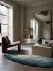 KADIMA DESIGN Teppich Wolle PARRET Abstrakt Wohnzimmer Modern Ei-Form in Türkis-Beige