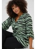 KAFFE curve Kurzarm-Bluse KCleane Regular fit in Green/Black Animal