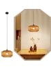 ZMH Pendelleuchte 1-flammige E27 in schwarz Kurzes Laternen Design Vintage Rattan