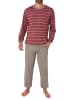 NORMANN Pyjama langarm Bündchen Streifen - 75294 in rot
