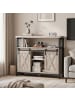 VASAGLE Sideboard Daxton in Greige-Schwarz - (B)33 x (H)80 x (T)100 cm