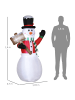 Outsunny Aufblasbare Weihnachtsdekoration-103L x 70B x 180H cm-Weiß