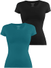 Janice 2 x Damen T-Shirt Nysa in Petrol/Schwarz