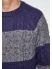 MO Herren Strick Pullover in Marine Grau Melange