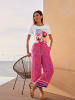 Heine Druck-Hose in royalblau-pink-bedruckt