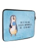 Mr. & Mrs. Panda Laptop Tasche Pinguin Lolli mit Spruch in Eisblau
