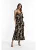 faina Maxikleid Mit Allover-Print in Schwarz