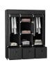 HOMCOM Stoffschrank-125L x 43B x 162,5H cm-Schwarz