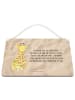 Mr. & Mrs. Panda Wandbild Holz Giraffe Blumenkranz mit Spruch in Sandig