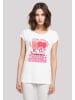 F4NT4STIC Extended Shoulder T-Shirt Love and Coffe Valentinstag in weiß