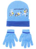 Bluey 2-tlg. Winter Set: Bluey Mütze & Handschuhe in Hellblau