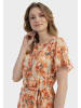 Usha Damen Kleid in Orange Hellgelb