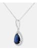 Diamant L'éternel Halskette mit Anhänger aus 375 Weißgold mit Diamant mit Saphir