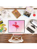 Mr. & Mrs. Panda Schreibtischunterlage Flamingo Yoga ohne Spruch in Aquarell Pink