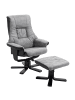 HOMCOM Relaxsessel mit Hocker-78L x 82,5B x 109H cm-Grau