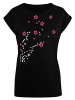 F4NT4STIC Extended Shoulder T-Shirt Blumen Ranke in schwarz