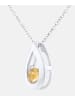Diamant L'éternel Halskette mit Anhänger aus 375 Weißgold mit Citrin