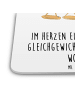 Mr. & Mrs. Panda Bierdeckel Waage Astrologie mit Spruch in Weiß