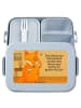 Mr. & Mrs. Panda Bentobox Fuchs Lord Design mit Spruch in Blau Pastell